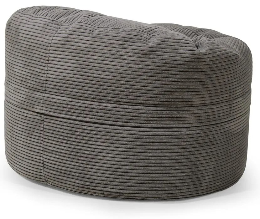 Fotoliu puf pentru copii negru cu tapițerie din catifea reiată Roll 80 – SLOWDOWN