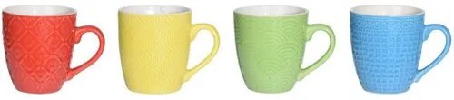 Set 4 căni din ceramică EH Primary, 240 ml