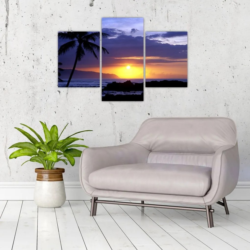 Tablou cu apus de soare deasupra mării (90x60 cm)