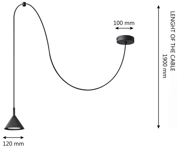 Lustră pe cablu ETNA 1xGX53/15W/230V negru