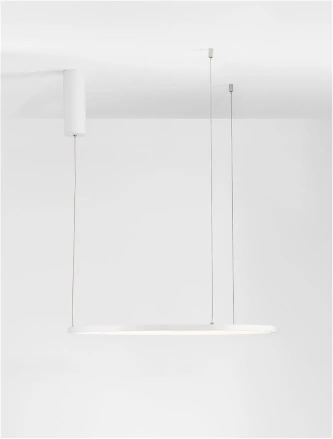 Lustra LED suspendata design modern circular TARQUIN D-60cm alba