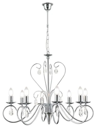 Lustră de cristal pe lanț Orion LU 1658/8 ALESSIA 8xE14/40W/230V crom lucios