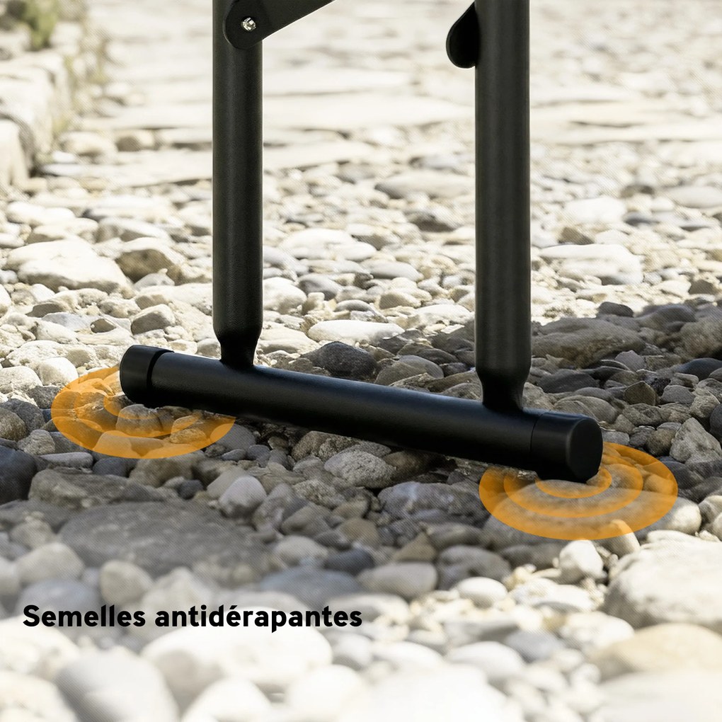 Outsunny Set masă pliantă și bănci de picnic 180 cm cu mânere de transport, negru | Aosom Romania