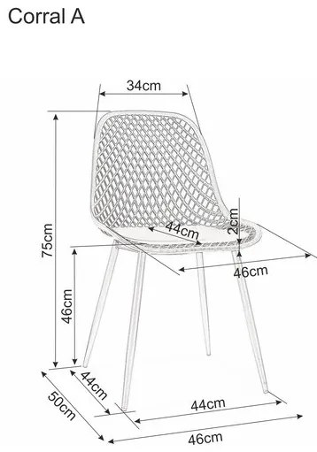 Scaun negru din plastic CORRAL A