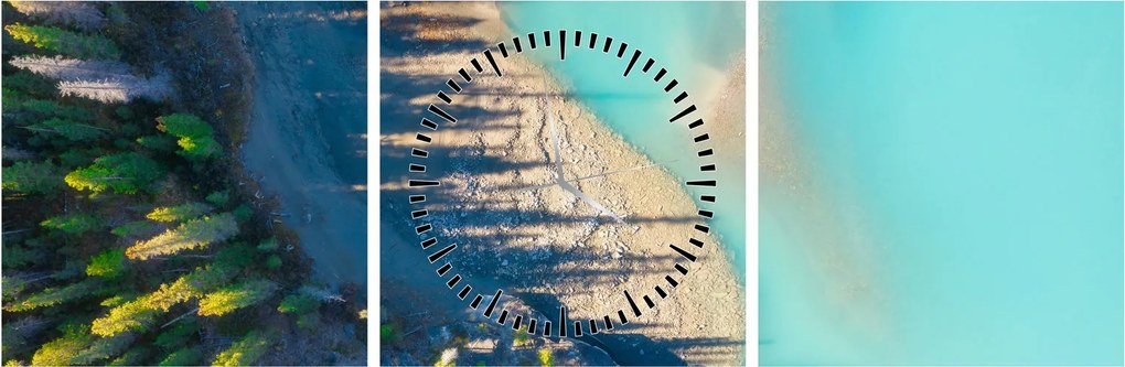 Tablou - Vedere la lac (cu ceas) (90x30 cm)