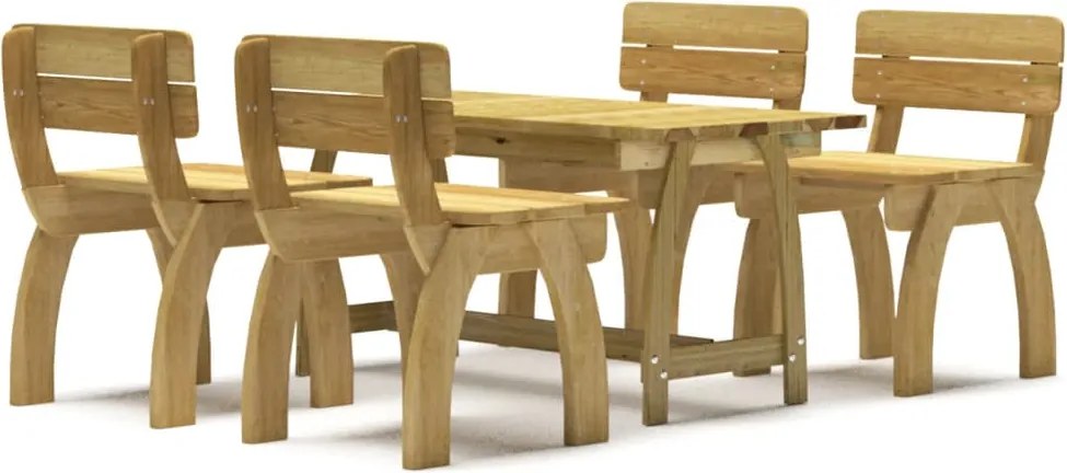 vidaXL Set mobilier de exterior, 5 piese, lemn de pin tratat