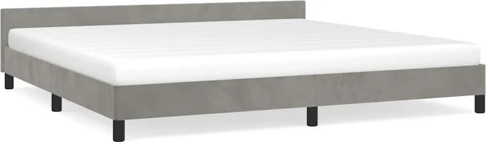 vidaXL Cadru de pat fără saltea, gri deschis, 200x200 cm, catifea