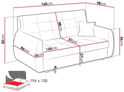 Canapea extensibilă Clovea Art III (Gri) (cu sp. depozitare). Promo -16%. 1105441