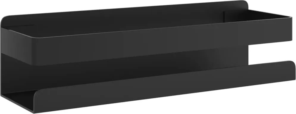 vidaXL Raft de duș negru mat 23x6,5x6 cm oțel inoxidabil 304 periat