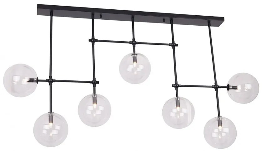 Lustra design industrial, minimalist Lollipop 7L negru P0396 MX