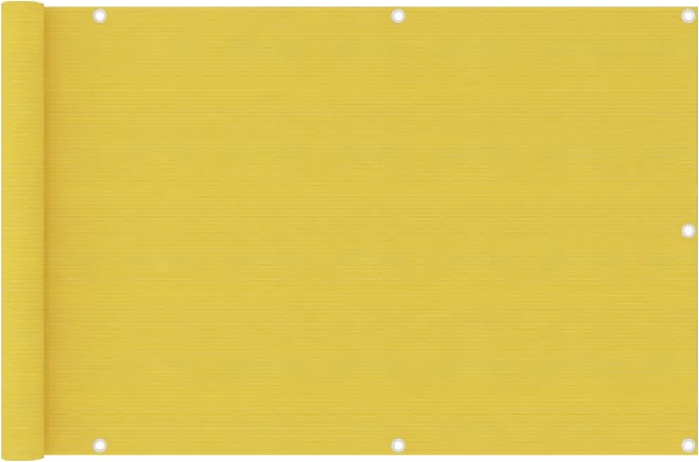 vidaXL Paravan de balcon, galben, 90 x 400 cm, HDPE