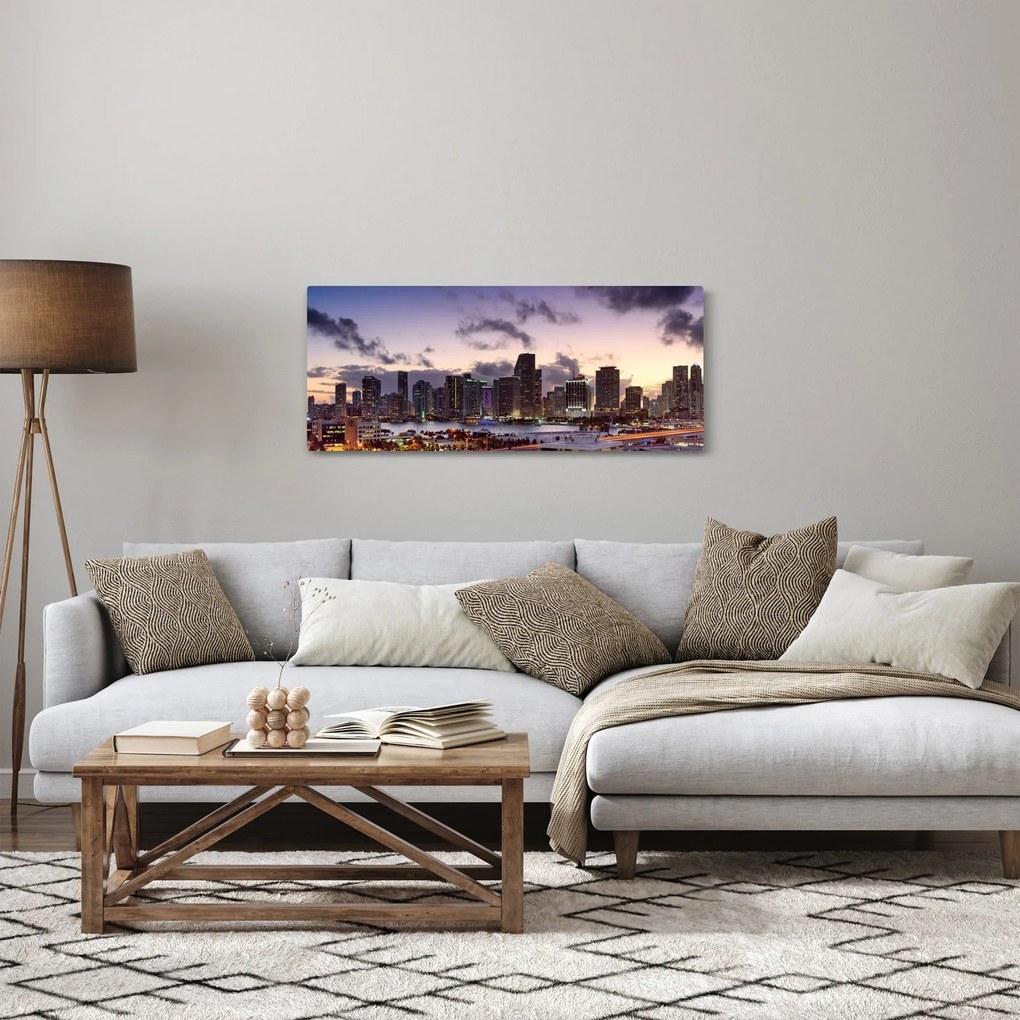 Tablou cu - metropolă cu zgârăie nori (120x50 cm)