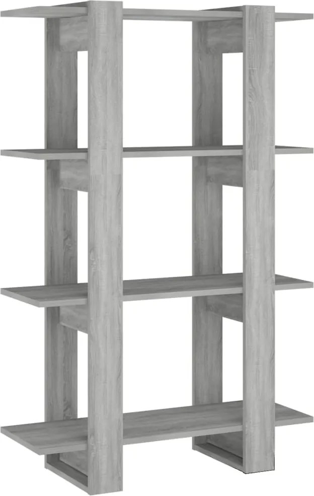 vidaXL Dulap de cărți/Separator de cameră gri sonoma 80x30x123,5 cm