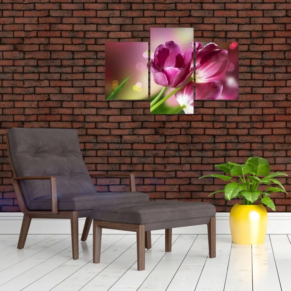 Tablou cu lalele roz (90x60 cm)