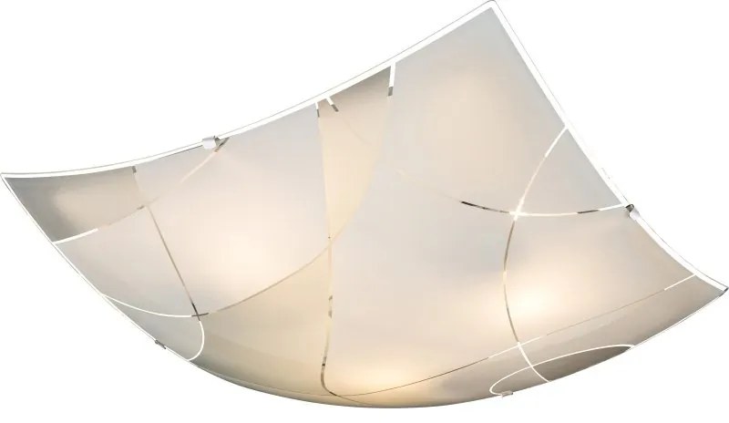 Plafoniera design elegant din sticla satin cu linii decorative 40x40 cm Paranja 40403-3 GL