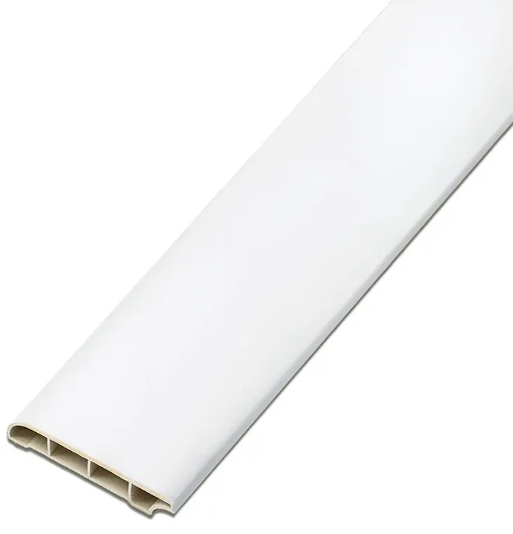 Bordură de podea din vinil SPC Alb-zăpadă 2400x60x12 mm