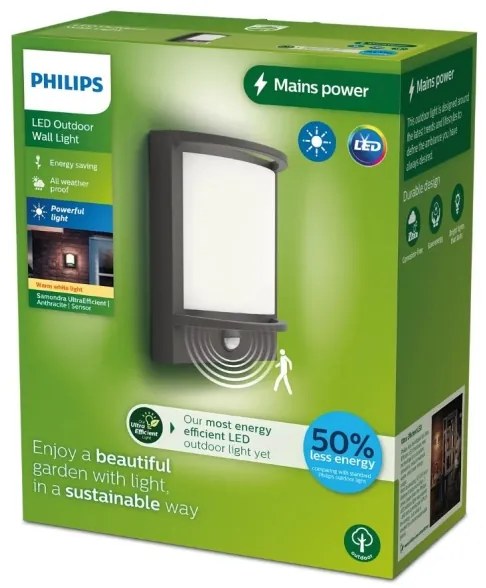 Aplică LED de exterior cu senzor Philips SAMONDRA LED/3,8W/230V IP44
