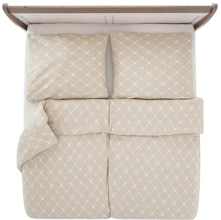 Lenjerie de pat bumbac ADRIA bej Dimensiune lenjerie de pat: 2 buc 70 x 90 cm | 200 x 220 cm