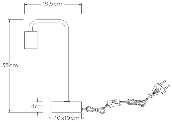 Lampă de masă LORIN 1xE27/40W/230V neagră Lucide 45565/01/30