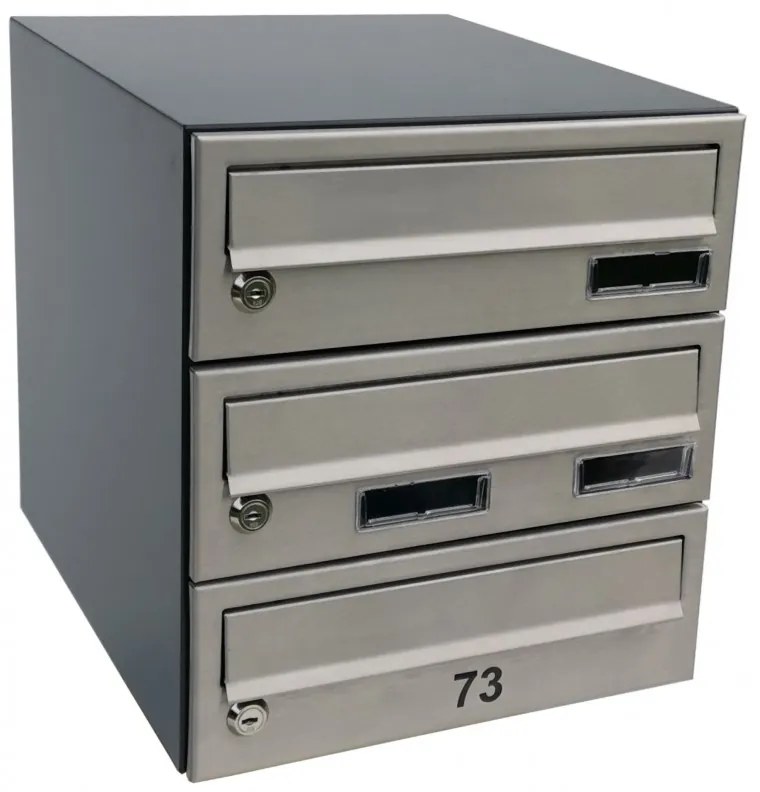 M30 N cutie poştală modulară, 3 bucăți Etichetă + etichetă RAL 7016 / Antracit