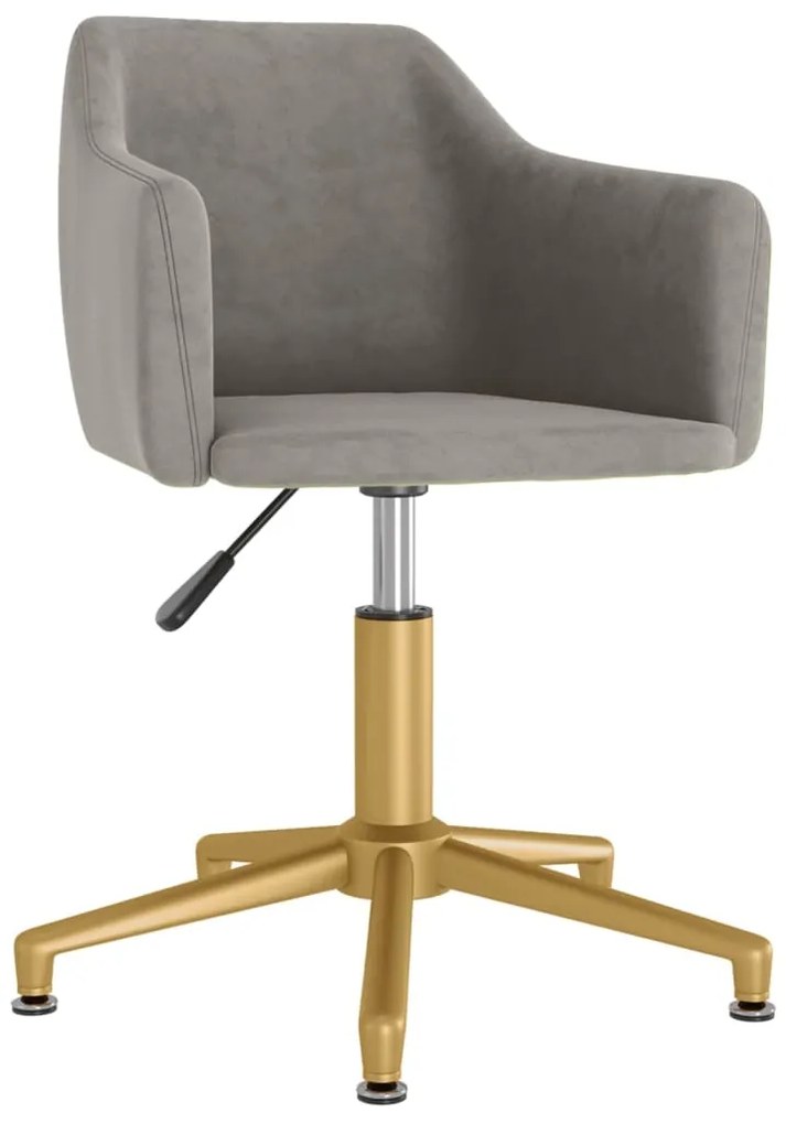 331265 vidaXL Scaun de bucătărie pivotant, gri deschis, catifea