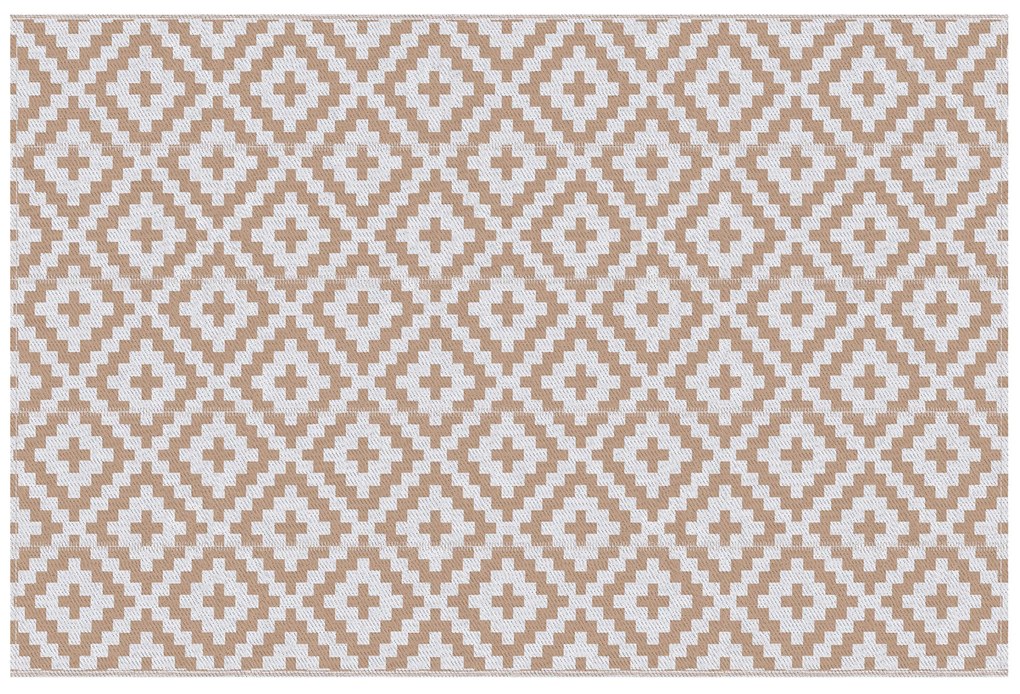 Outsunny Covor pentru Exterior Reversibil cu Model Geometric, Rezistent la Razele UV, 182x274 cm, Cafeniu | Aosom Romania