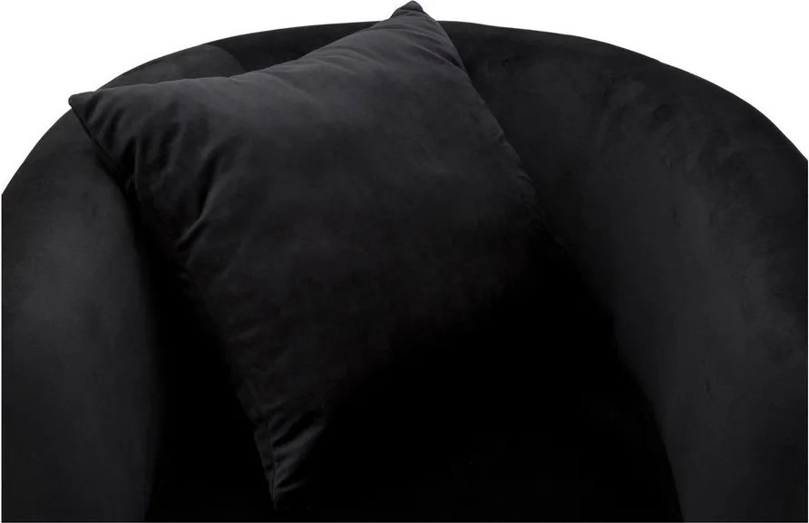 Fotoliu negru cu tapițerie din catifea Bucarest – Mauro Ferretti