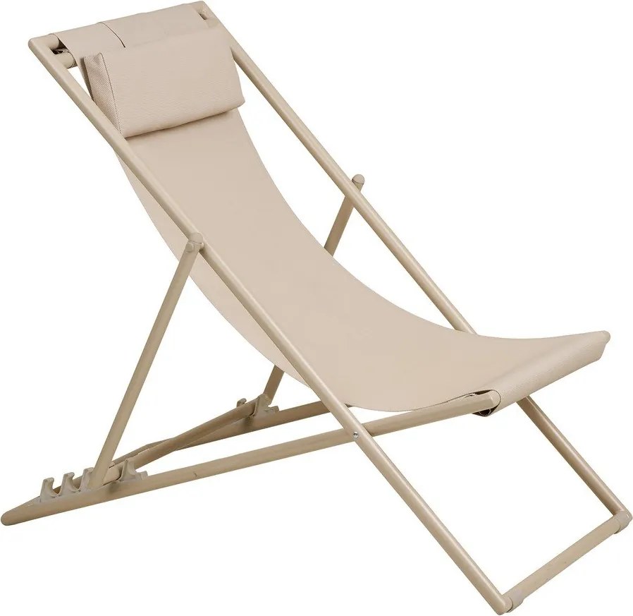 Șezlong de grădină bej din metal Curtis – House Nordic