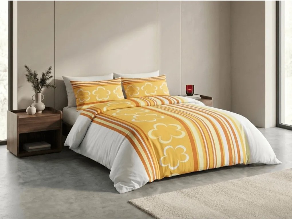 Lenjerie de pat din bumbac KELOPA portocaliu Dimensiune lenjerie de pat: 70 x 90 cm | 140 x 200 cm