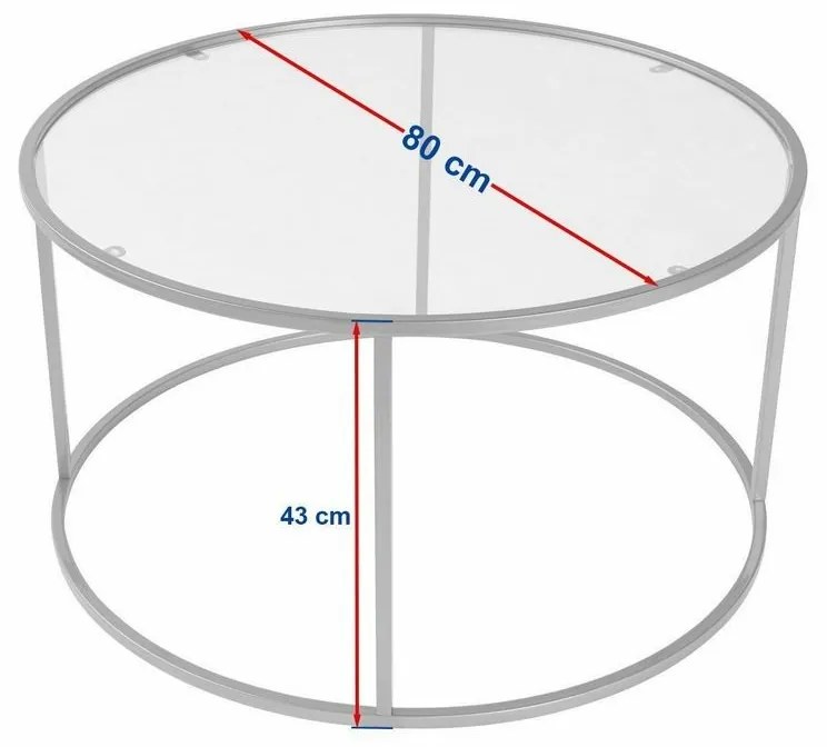 Măsuță de cafea Aurum Black cu sticlă fumurie, 80 cm