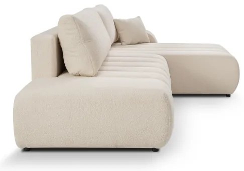 Colțar extensibil DESIO, cu spațiu de depozitare, pe partea dreaptă, bej