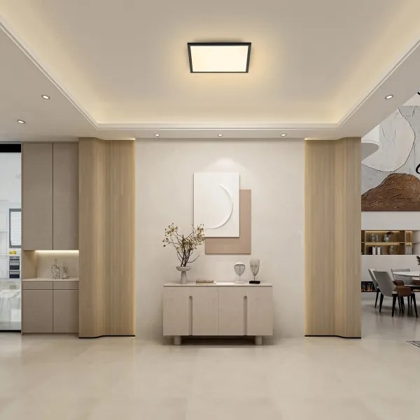 Brilagi - Corp de iluminat LED dimabil SLIMFRAME LED/25W/230V 30x30 cm negru + telecomandă