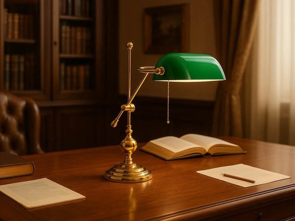 Lampa de birou din alama design clasic Banker