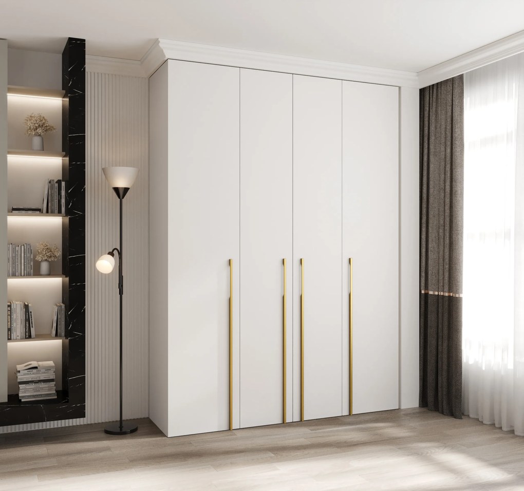 Dulap de haine 180 cm Carmela 50-3 (alb + Auriu). 1126798