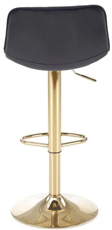 Scaun de bar H120 velvet negru/gold