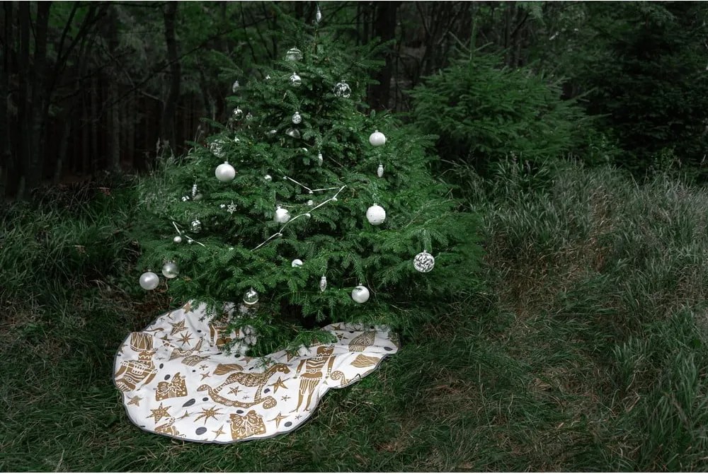 Covor din bumbac pentru bradul de Crăciun Butter Kings Goldan Nut Cracker, ø 130 cm