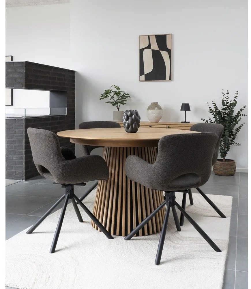 Set de scaune de sufragerie maro cu cotiere 2 buc. tapițat Amorim – House Nordic