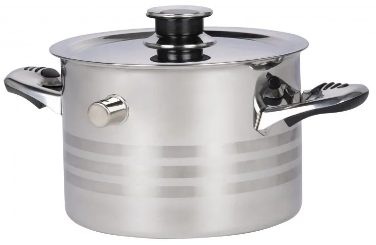 Oala pentru fiert lapte Rosberg R51425B4, 4 L, Pereti dubli, Fluier, Inductie, Inox