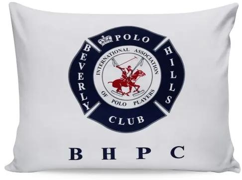 Set 2 fete perna din bumbac, Beverly Hills Polo Club BHPC 010 Alb / Bleumarin, 50 x 70 cm
