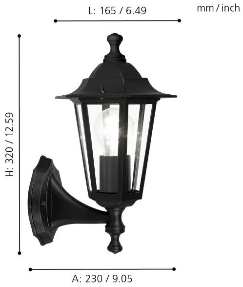 EGLO 22468 - Corp de iluminat perete exterior LATERNA 4 1xE27/60W