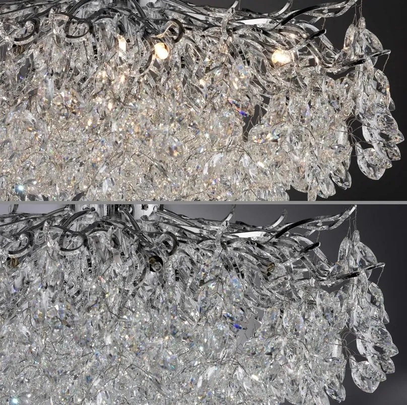 Lustra aplicata design magnific, crom, diametru 80cm, RICICLE