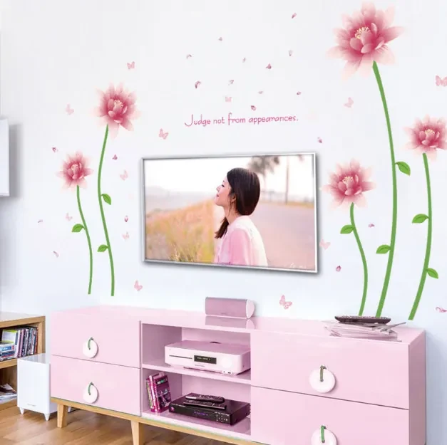 Sticker perete Romantic pink blooming flower 60x90cm