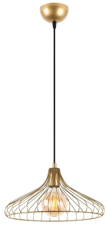 Lustră aurie cu abajur din metal ø 36 cm Depay – Opviq lights