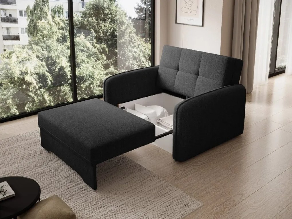 Fotoliu extensibil LAINE, negru