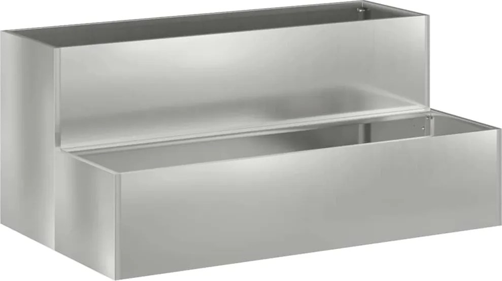 vidaXL Vază pentru Grădină Argintiu 100 x 60 x 45 cm Oțel Galvanizat