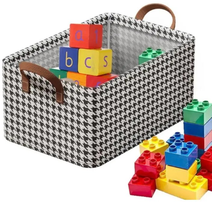 Cos de depozitare CADDY 2514, 47x28x20 cm, Pliabil, Negru/Alb