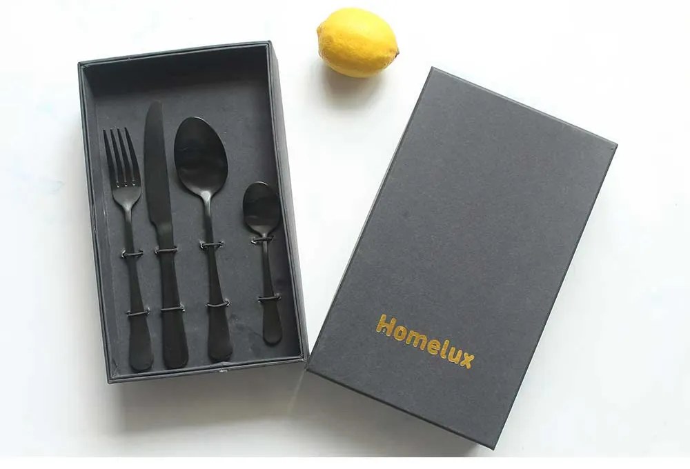 SET TACAMURI INOX, 24 PIESE, FINISAJ NEGRU MAT