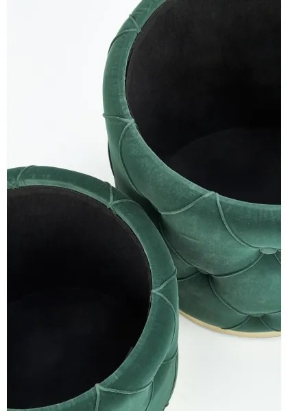 SET 2x taburet POLLY d. 40/44 cm verde/auriu