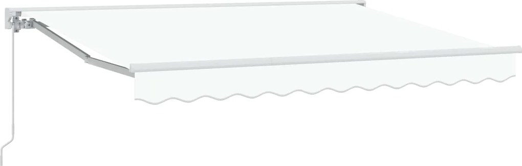 vidaXL Copertină retractabilă manuală Alb 3,5 x 2,5 m