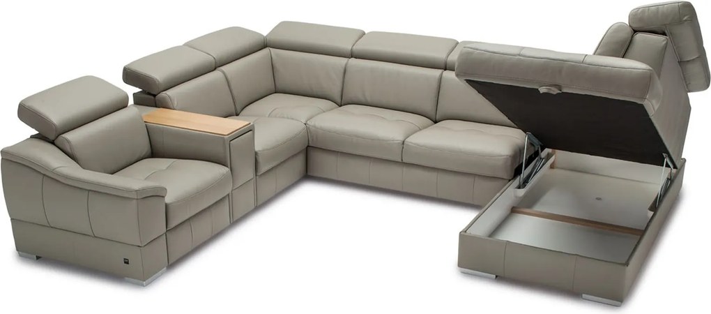 Colțar lemn masiv Urbano 346×79–97×287 cm - Stânga